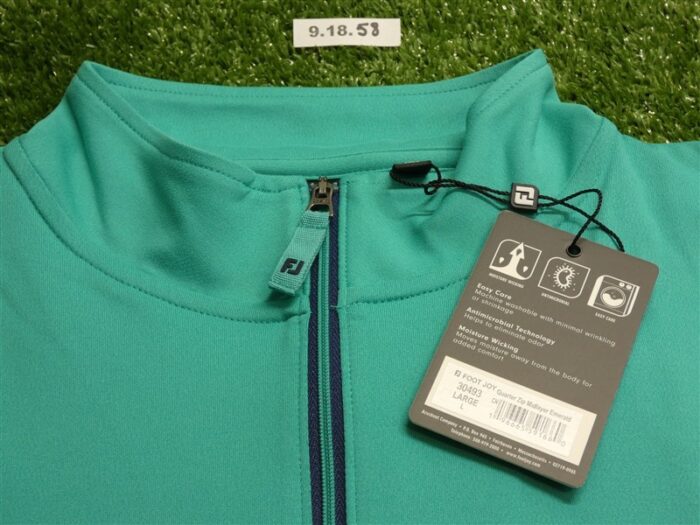 FootJoy Mens Approach Quarter-Zip Golf Pullover Emerald Green Large 30493