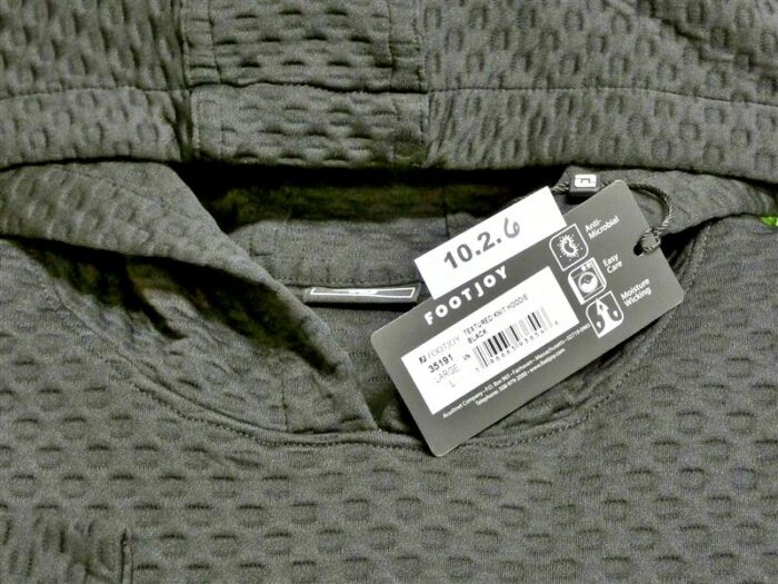 FootJoy Mens Textured Knit Hoodie Golf Pullover Black 35191