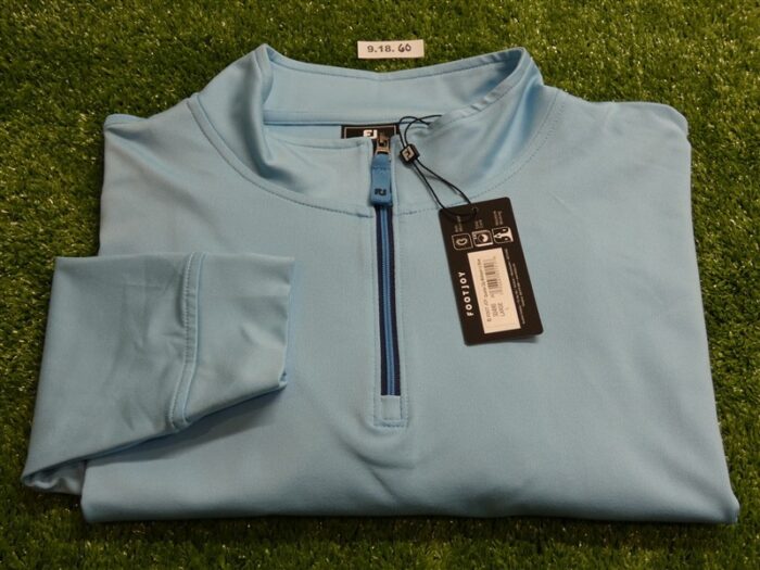 FootJoy Mens Approach Quarter-Zip Golf Pullover Light Blue Large 30490