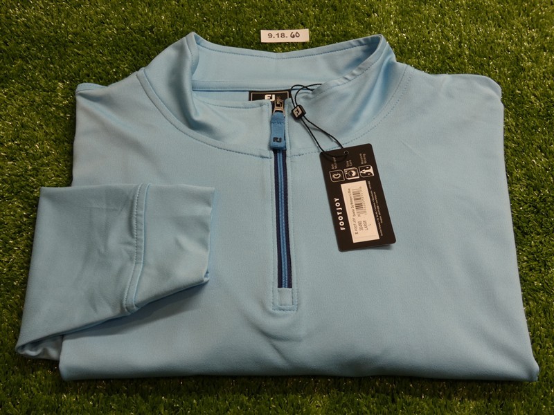 FootJoy Mens Approach Quarter-Zip Golf Pullover Light Blue Large 30490