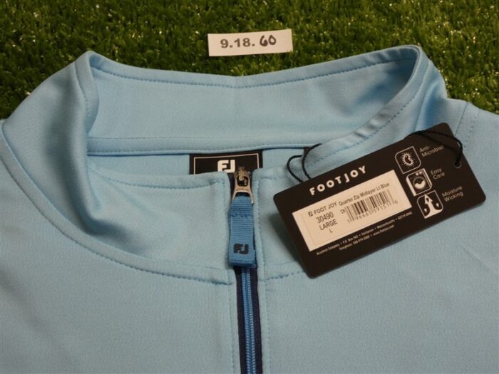 FootJoy Mens Approach Quarter-Zip Golf Pullover Light Blue Large 30490