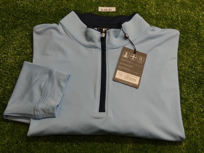 FootJoy Mens Lightweight Solid Golf Mid-Layer Light Blue Large 28232