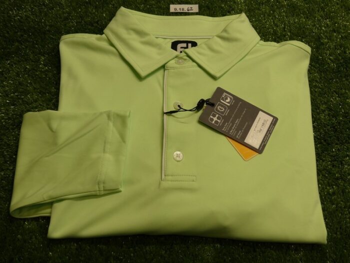 FootJoy Mens Sun Protection Solid Long Sleeve Golf Shirt Limeade Large 29092