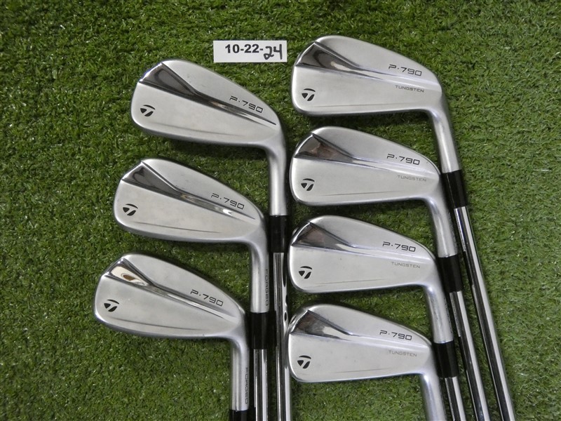 TaylorMade 2021 P790 Irons 4-P KBS $-Taper Lite 100 Stiff Steel -1″ Excellent