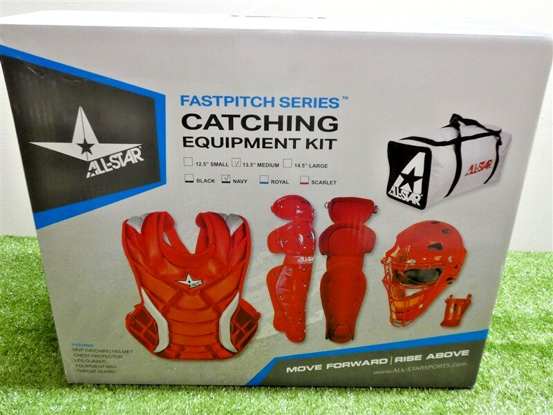 All-Star Fastpitch Series Softball Catcher’s Kit Medium 13.5″ Navy Blue New