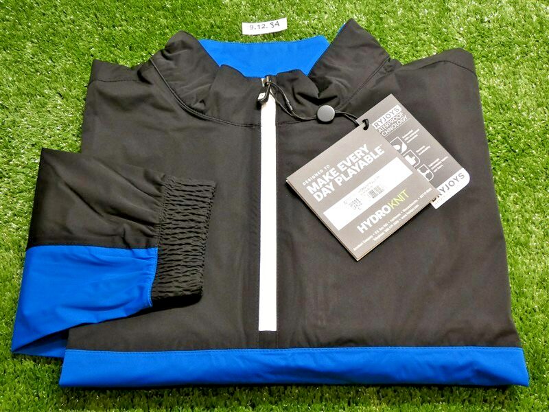 FootJoy Mens HydroKnit Golf Rain Pullover Black/Blue Large 30095