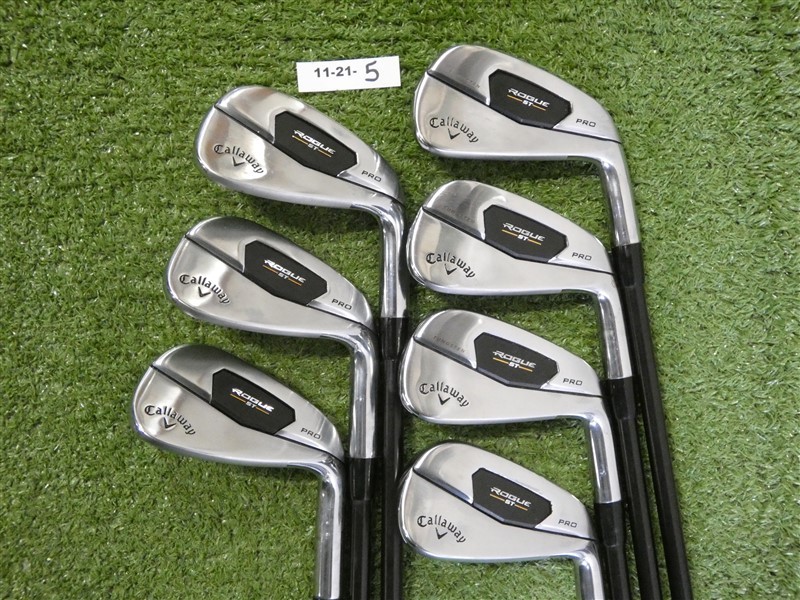 Callaway Rogue ST Pro Irons 5-P & A Elevate MPH 95 Stiff Steel Excellent