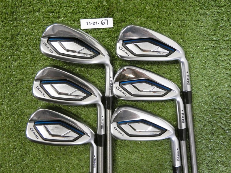 PING G440 Irons 5-W SteelFiber i95 Regular Graphite Black Dot Excellent