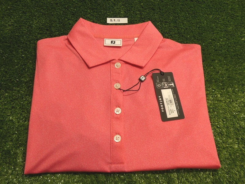FootJoy Womens Speckle Golf Shirt Pink Lemonade/White Small 33458
