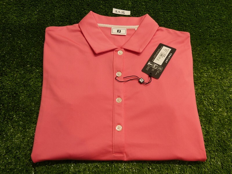 FootJoy Womens  Solid Lisle Golf Shirt Watermelon Pink Small 33475