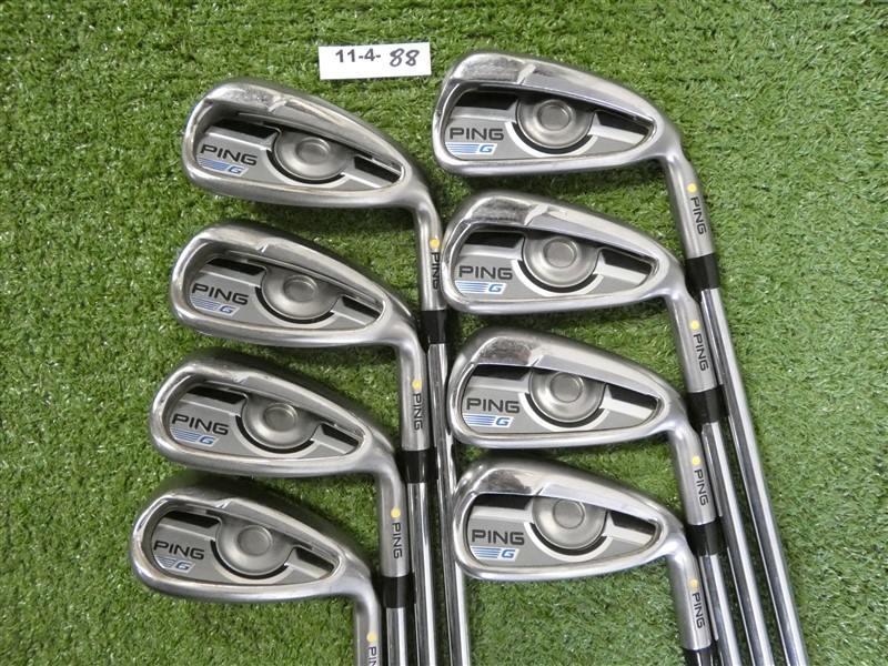 PING 2016 G Irons 5-W, U & S AWT 2.0 Stiff Steel Mid Yellow Dot 1.5* Up +.5″