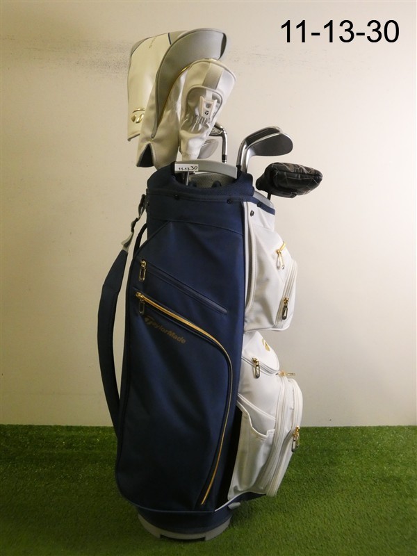 TaylorMade Kalea Gold Womens RH Blue/White Ladies Complete Golf Set w Cart Bag