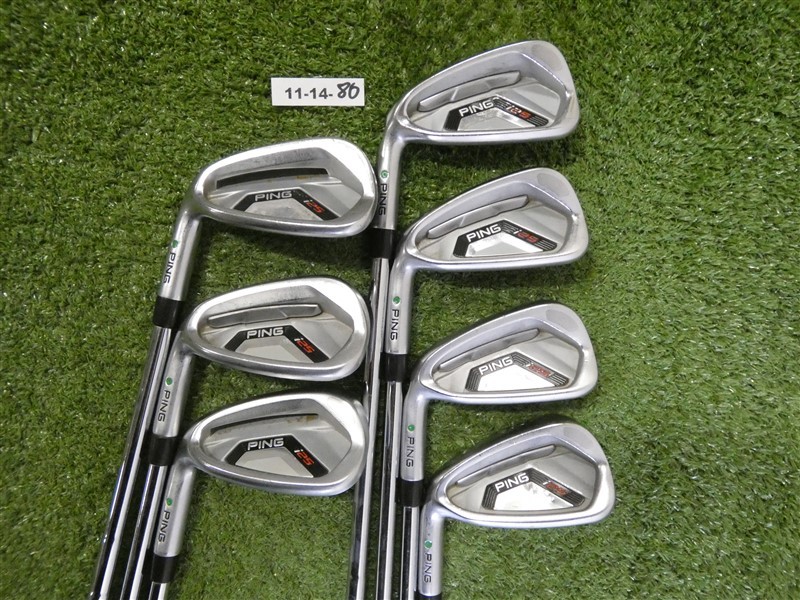 Ping i25 Left Hand Irons 5-W & U CFS Stiff Steel Green Dot 2.25* Upright